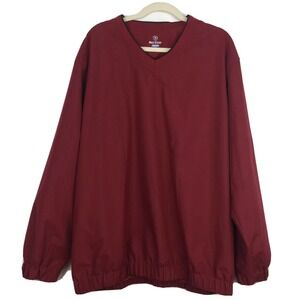 Pro Tour Windbreaker Mens Cool Play RedPullover V Neck Jacket Size XL Pocket